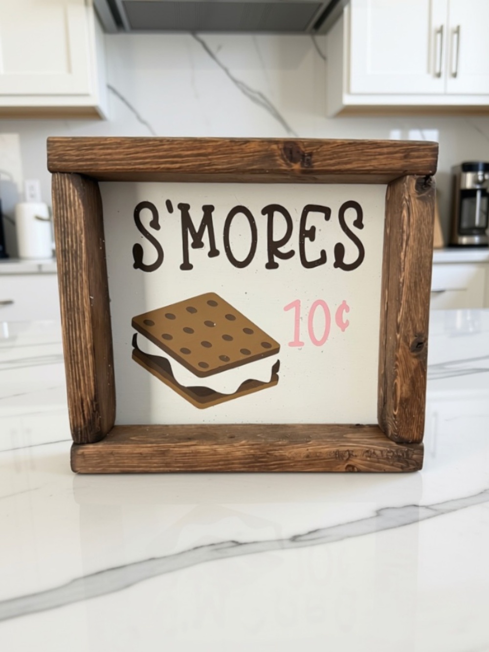 Vintage Style Rustic Wooden S'mores Shelf Sitter
